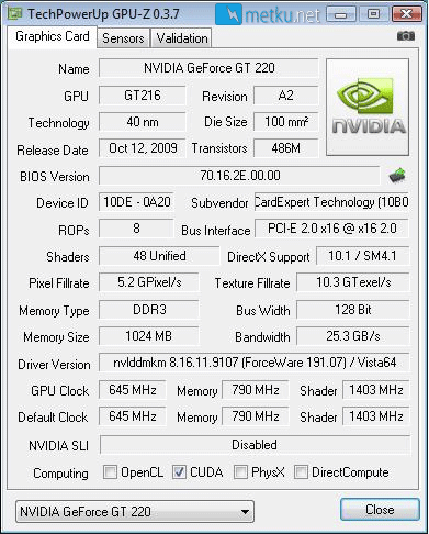 Gainward GeForce GT220 1024MB - Budjettinäyttis kevyeen käyttöön