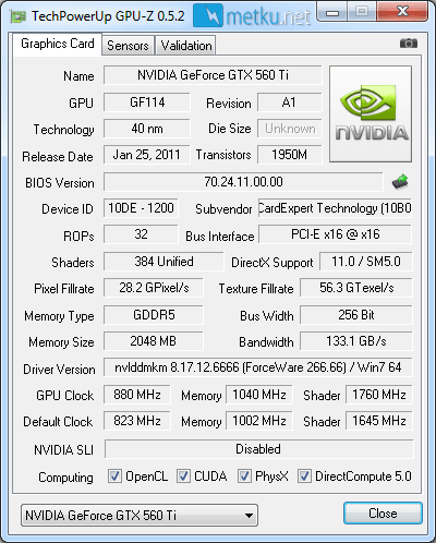 Gainward GTX 560 Ti 2048MB - Ripeää ruudunpiirtoa lyhyellä kortilla