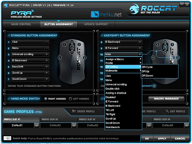 ROCCAT PYRA langallinen ja langaton -