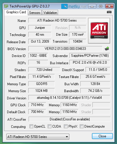 Sapphire HD 5750 Vapor-X - Pelaamiseen tiukalla budjetilla